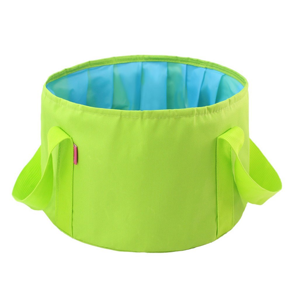 MansWill 15L Portable Folding Basin Multi-Functional Travel Face & Foot Washing Bucket Tank Outdoor Durable Waterproof Camping Fishing Home Water Storage Vegetable Cleaning Container Case Bag