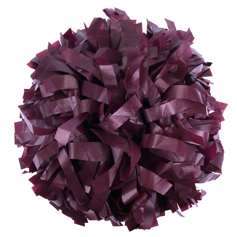 ICObuty Plastic Cheerleader Cheerleading Pom Pom 6 inch 1 Pair (Maroon)