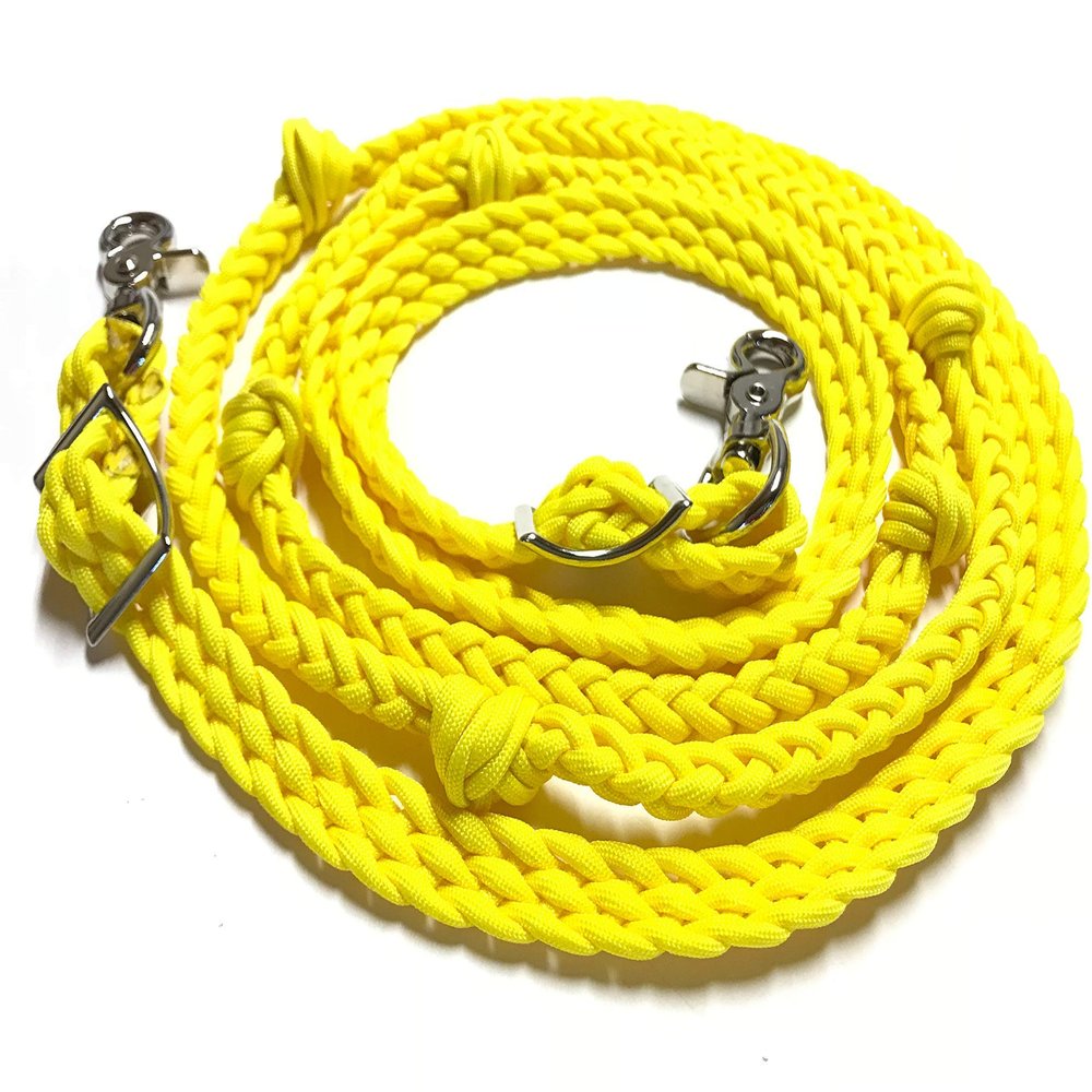 barrel reins horse tack neon yellow