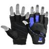 MRX Leather Weight Lifting Gym Gloves Cross Power Lifting Fitness Exercise Bodybuilding Workout with Free Bar Strap Black,Blue(Small) view 3