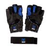 MRX Leather Weight Lifting Gym Gloves Cross Power Lifting Fitness Exercise Bodybuilding Workout with Free Bar Strap Black,Blue(Small) view 4