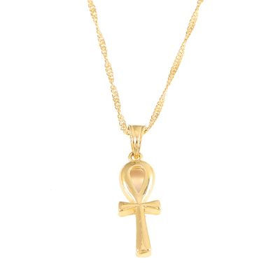 Egyptian Ankh Cross Jewelry Set Women Gold Color Charms Jewelry Egypt Hieroglyphs Set (Gold Pendant)