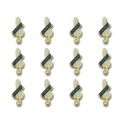 SHOP AWARDS AND GIFTS Music Chorus Treble Clef Lapel Pins for Students Appreciation Reward School Teacher, Bulk Pack of 12, Poly Bagged, 5/8 Inch
