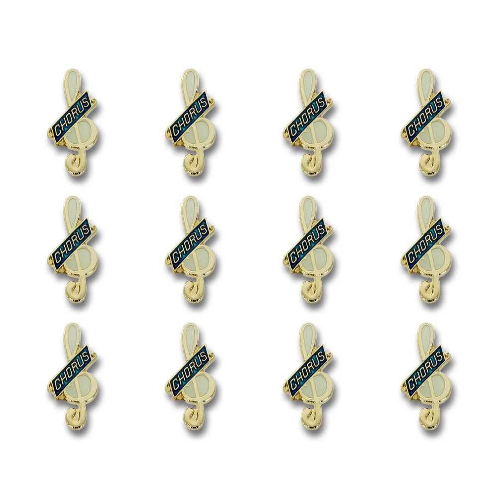 SHOP AWARDS AND GIFTS Music Chorus Treble Clef Lapel Pins for Students Appreciation Reward School Teacher, Bulk Pack of 12, Poly Bagged, 5/8 Inch