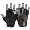 MRX Leather Weight Lifting Gym Gloves Cross Power Lifting Fitness Exercise Bodybuilding Workout with Free Bar Strap Black,Orange(Small) view 3