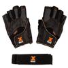 MRX Leather Weight Lifting Gym Gloves Cross Power Lifting Fitness Exercise Bodybuilding Workout with Free Bar Strap Black,Orange(Small) view 4
