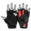 MRX Leather Weight Lifting Gym Gloves Cross Power Lifting Fitness Exercise Bodybuilding Workout with Free Bar Strap Black,Red(Medium) view 3