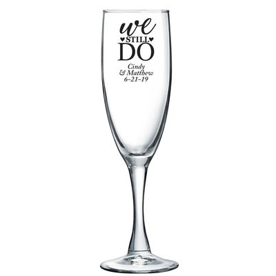 Personalized Color Printed Champagne Flute - We Still Do - Black - 24 pack