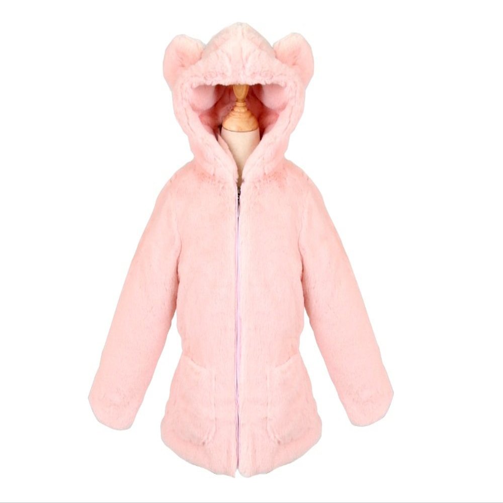 Stesti Winter Coat for Baby Girl Winter Bear Ears Hooded Winter Coat for Baby Boy (18M, Pink)