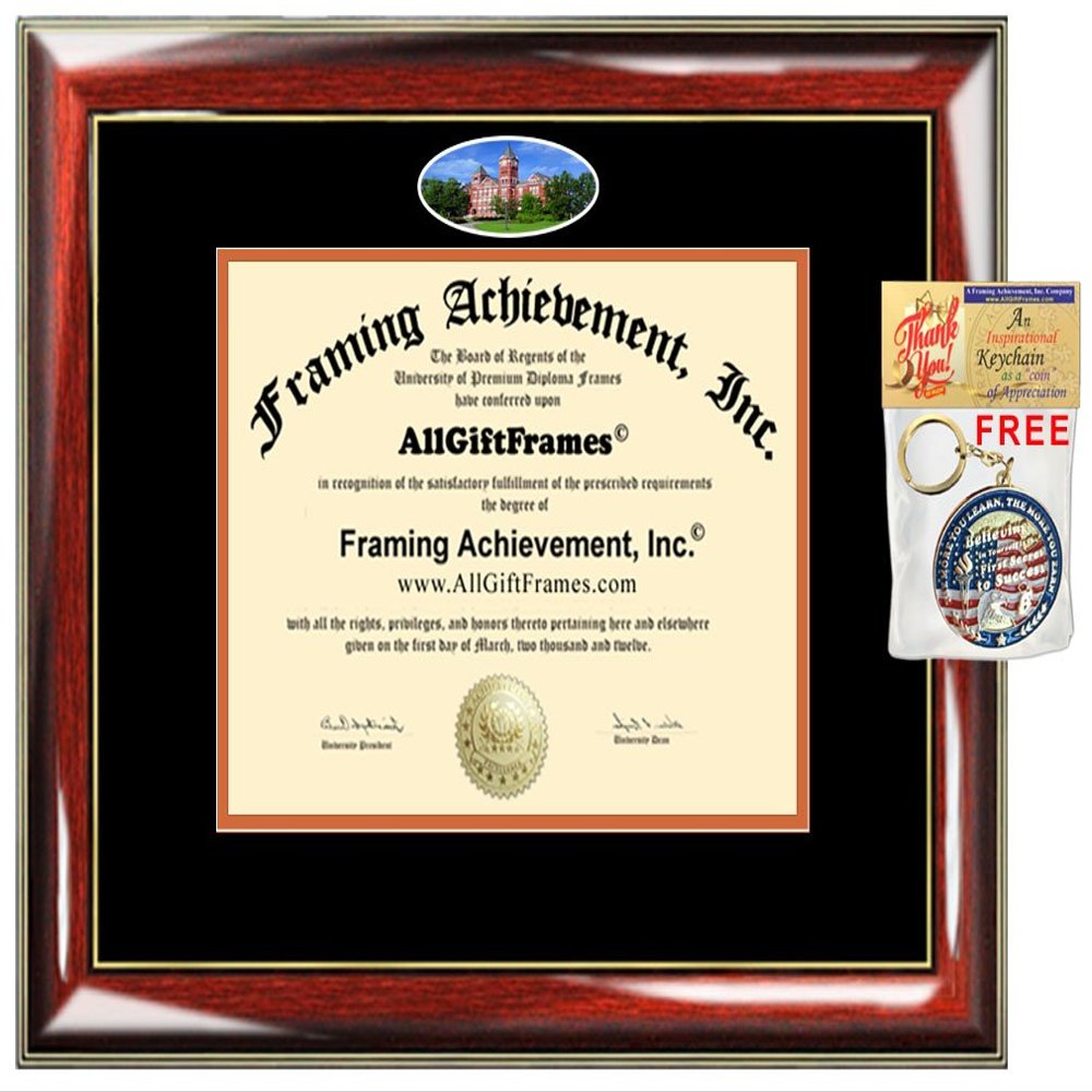AllGiftFrames Auburn University Diploma Frame School Campus Photo Custom Degree Framing Double Mat Bachelor Master MBA Doctorate PHD Certificate Holder