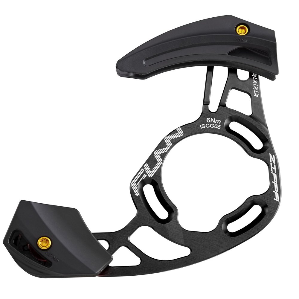 Funn Zippa AM Chain Guide, ISCG05 Interface, BSA Adapter Included, 32T-38T, Mountain Bike Chain Protector (Black)