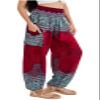 Joob Joob Boho Pants for Women - Hippie Harem Pants Women - Womens Yoga Pants  Comfy Bohemian Flowy Hippie Clothes - Red Medium view 3