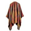 Bakerdani Women's Winter Color Block Shawl Wrap Open Front Poncho Cape Cardigans view 1