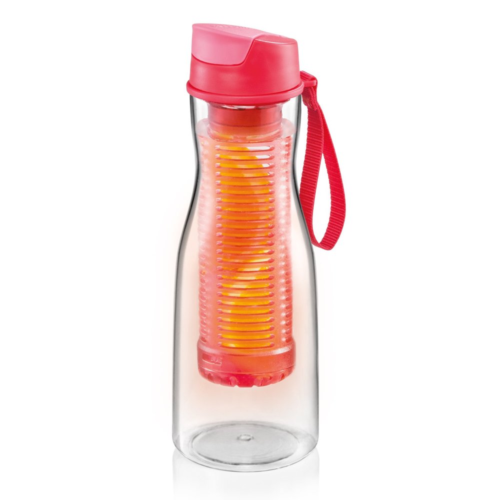 Tescoma Purity Water Bottle with Fruit Infuser Use 0.7 Litre Plastic, Red, 27 x 10 x 8.3 cm