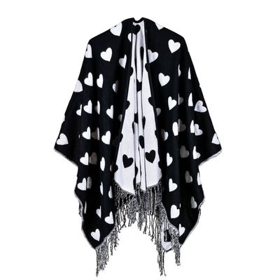Bakerdani Women's Open front Soft Tassel Shawl Pashmina Poncho Cape Cardigans