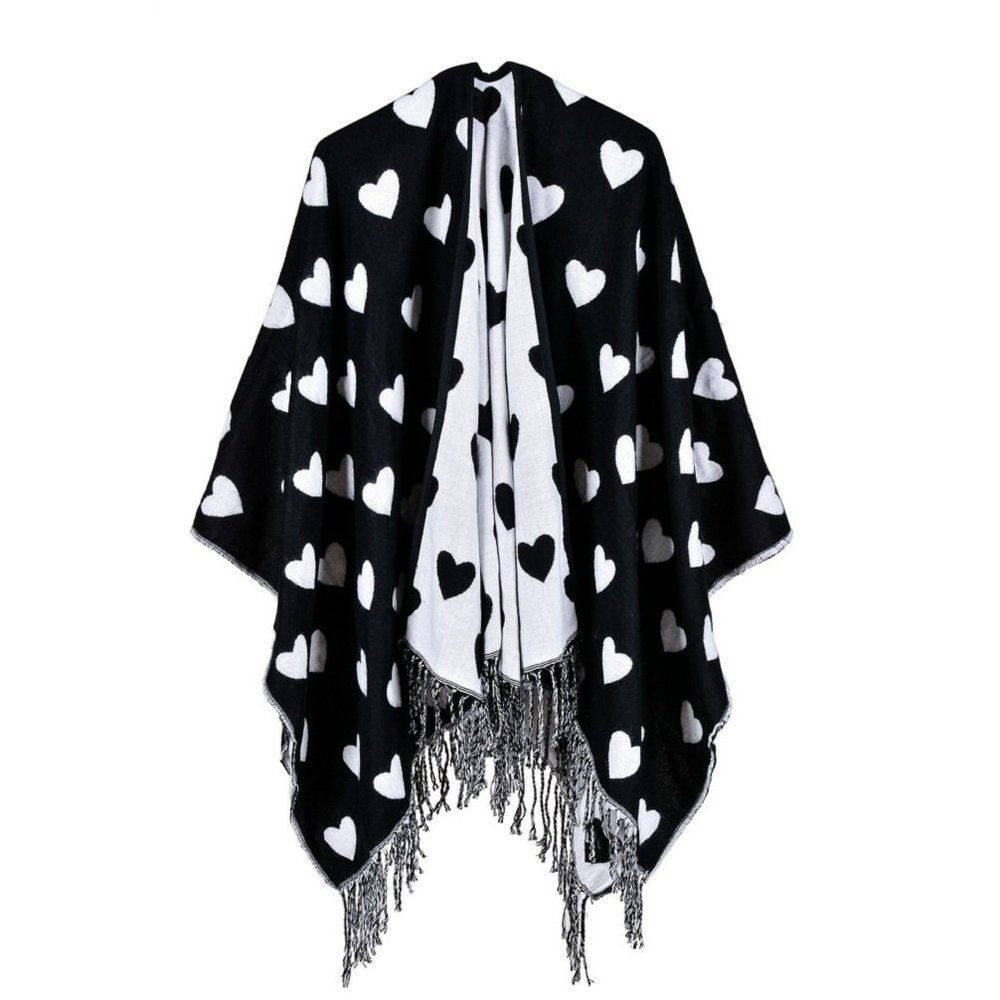 Bakerdani Women's Open front Soft Tassel Shawl Pashmina Poncho Cape Cardigans