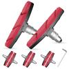 Bike Brake Pads Set, Alritz 6PCS Road Mountain Bicycle V-Brake Blocks Shoes with Hex Nut and Shims, No Noise No Skid, 70mm, for Front and Back Wheel (Red)