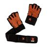 MRX Weight Lifting Pro Level Gloves with 18 Inches Long Wrist Strap Gym Workout Exercise & Fitness Black Brown (Small) view 3