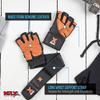 MRX Weight Lifting Pro Level Gloves with 18 Inches Long Wrist Strap Gym Workout Exercise & Fitness Black Brown (Small) view 4