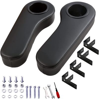 Arm Rest Universal for Golf Carts - NO Drilling Required (Black)