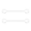 Forbidden Body Jewelry Clear Piercings, Clear Piercings for Work, 16G 12mm Hospital Grade PTFE Flexible Piercing Retainers for Pregnancy, MRI, Surgery & More (3mm Acrylic Balls), Sold as Pair view 1