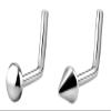 Forbidden Body Jewelry 2-Pack: 18g Titanium Dome & Spike Top L-Shape Nose Stud view 1