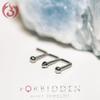 Forbidden Body Jewelry 2-Pack: 18g Titanium Dome & Spike Top L-Shape Nose Stud view 3