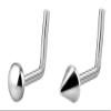 Forbidden Body Jewelry 2-Pack: 20g Titanium Dome & Spike Top L-Shape Nose Stud view 1
