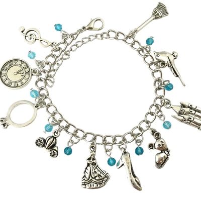 Blingsoul Sinderalla Charm Bracelet - Enchanting Fairy tal Lucky Charms, Silver Bracelet for Women, Magical Cinderllaa Bracelets, Ideal Gift