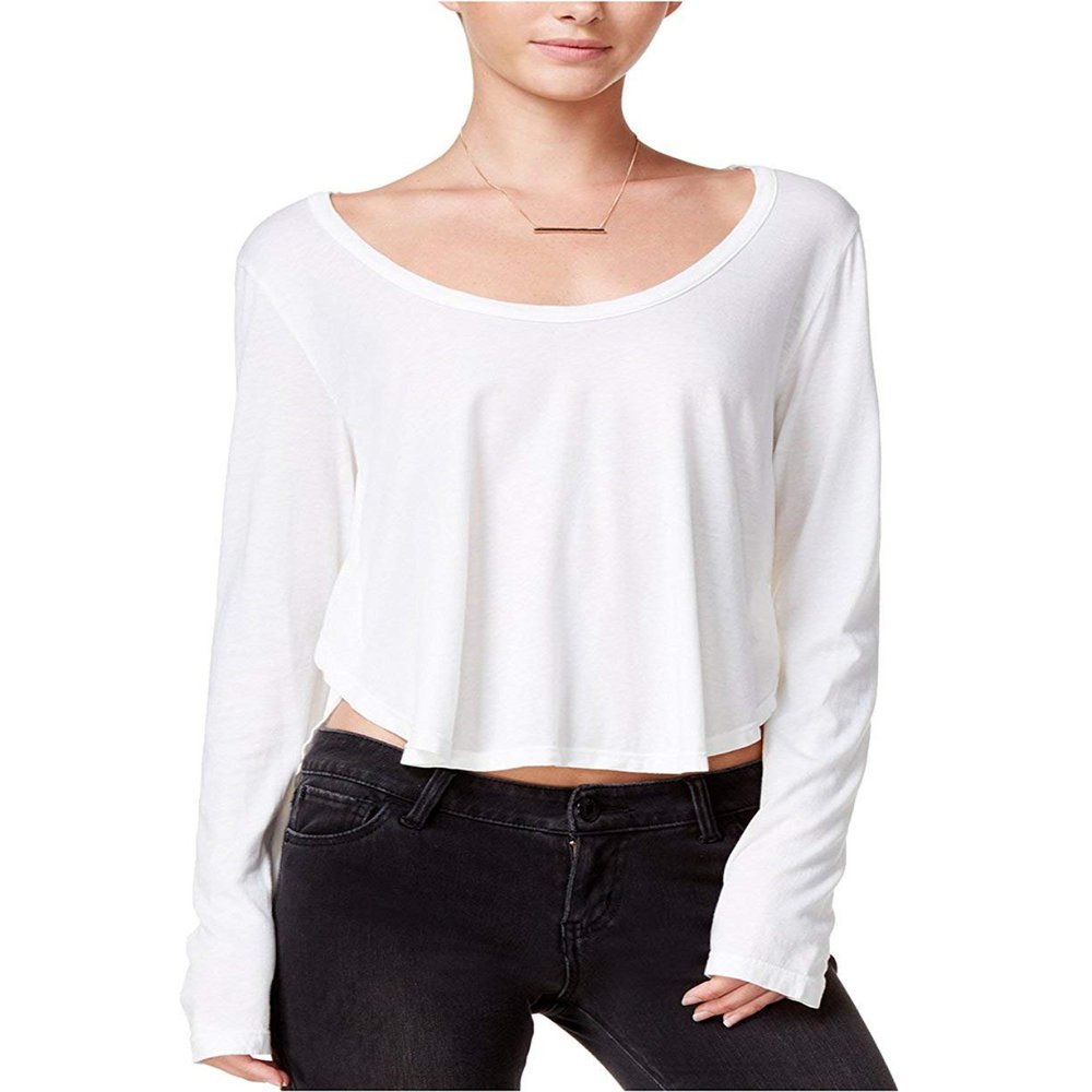 Chelsea Sky Womens Modal Hi-Low Casual Top Off White Size M