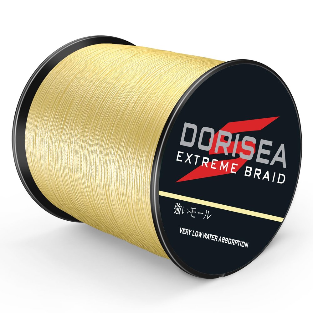 Dorisea Extreme Braid 100% Pe Yellow Braided Fishing Line 109Yards-2187Yards 6-550Lb Test Fishing Wire Fishing String Superline (100m/109Yards 15lb/0.18mm)