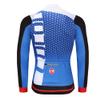 Coconut Ropamo CR Men's Long Sleeve Cycling Jersey with Zipper Pockets Bike Shirt Cycle Clothing Quick Dry Breathable (M, Blue/White) view 2