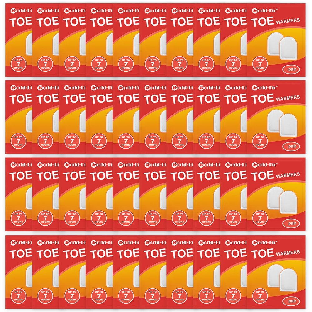 Toe Warmers with Adhesive, Disposable Heating Patch Long Lasting Safe Natural Odorless Air Activated Warmers Up to 7 Hours, Instant Hot Hand Foot Toe Warmers 40 Pairs
