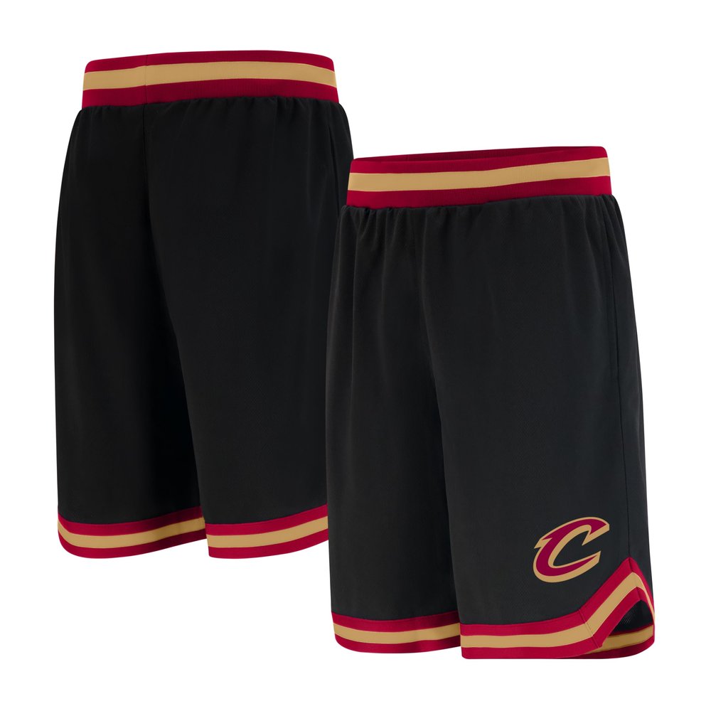 Ultra Game NBA Official Mens Active Knit Basketball Training Shorts - Unisex, Cleveland Cavaliers, Black, Small