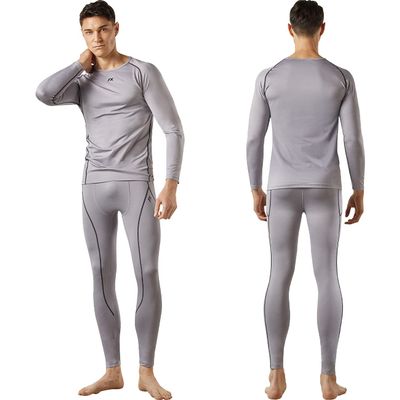 FITEXTREME MAXHEAT Mens Thermal Underwear Long Johns Set with Fleece Lined LightGrey L