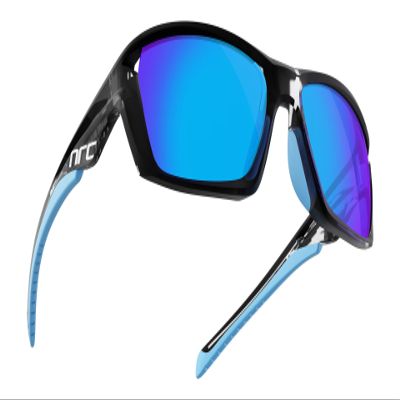 NRC X Series - RX1 Water. Frame: Crystal Shiny Black. Lenses: Grey Pacific Blue Mirror. Carl Zeiss Lenses