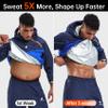 HOTSUIT Sauna Suit for Men Sweat Sauna Jacket Pant Gym Workout Sweat Suits, Navy, XL view 3