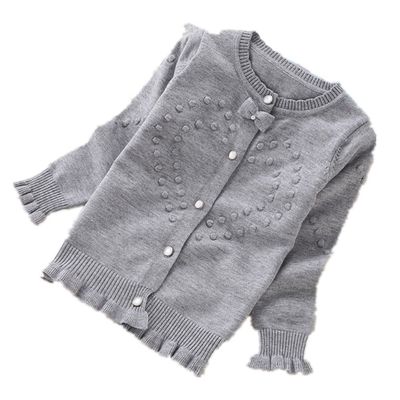Nine Minow Children Sweaters Girls' Cotton Cardigans Sweaters 4-16 Years (13-14 Years, Grey)