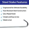 Moose Supply Steel Tent Stakes Heavy Duty Ground Stake, Metal Stakes to Anchor Commercial Inflatables, Outdoor Camping Canopy, Fence, Garden Tent Accessories, 5/6" Diameter x 10" Length, 100 Pack view 3