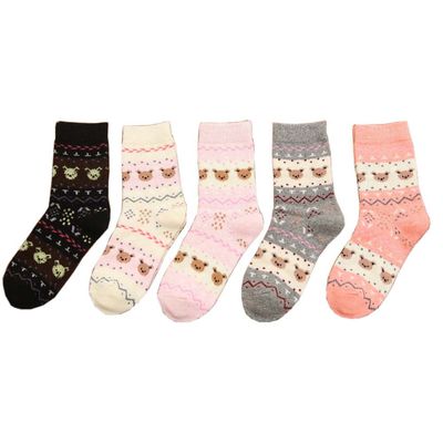 thefancypumpkin 5 Pairs Fashion Winter Warm Socks Christmas Socks Gift for Women/Girls/Schoolgirl, S-05