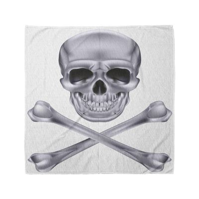 Ambesonne Unisex Bandana, Grey Vivid Skull Crossbones, Dimgray