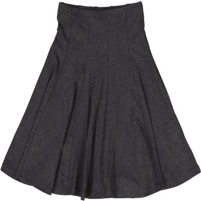 BGDK Girls' School Uniform Pleated Pull-on Knee Length Panel Skirt, Knit Waistband Dark Heather 6