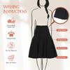 BGDK Girls' School Uniform Pleated Pull-on Knee Length Panel Skirt, Knit Waistband Dark Heather 6 view 3