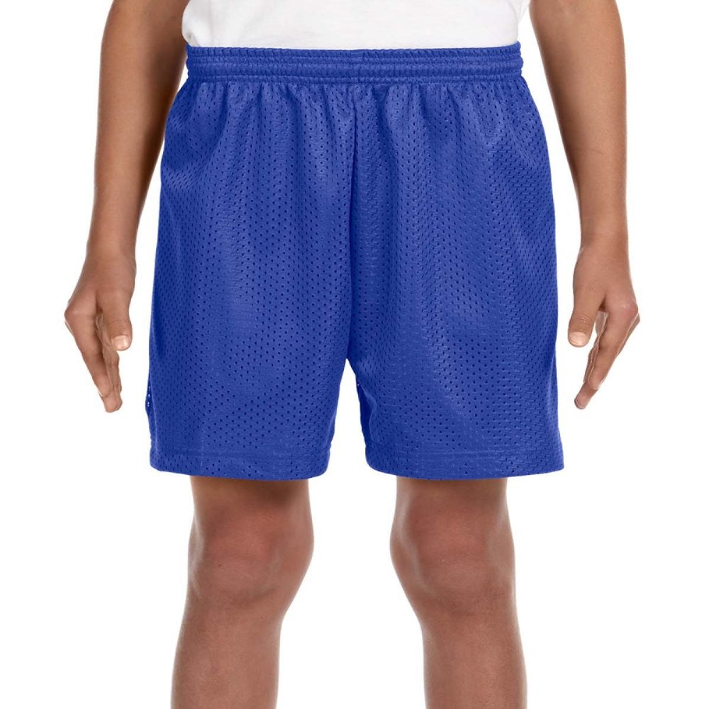 A4 Youth Six Inch Inseam Meshed Shorts Big Kids Style: NB5301 Y-Royal Blue Size: L