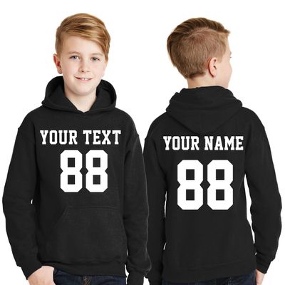 Tee Miracle Custom Hoodies for Youth - Design Your OWN 2 Sided Jersey - Pullover Hooded Team Sweaters Black