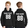 Tee Miracle Custom Hoodies for Youth - Design Your OWN 2 Sided Jersey - Pullover Hooded Team Sweaters Black view 1