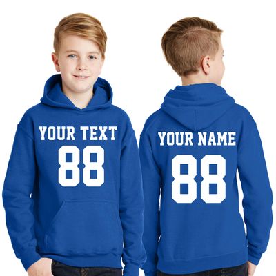 Custom Hoodies for Youth - Design Your OWN 2 Sided Jersey - Pullover Hooded Team Sweaters Royal
