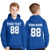 Custom Hoodies for Youth - Design Your OWN 2 Sided Jersey - Pullover Hooded Team Sweaters Royal view 1