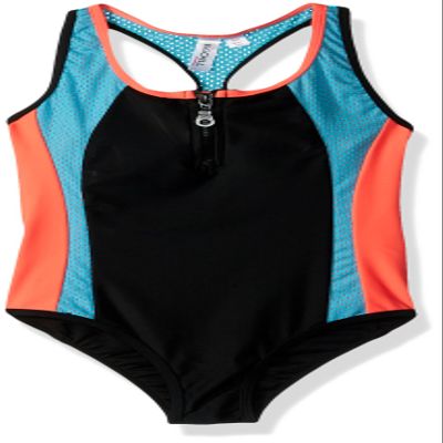 Big Chill Girls' Zipper 1PC, Black, 4