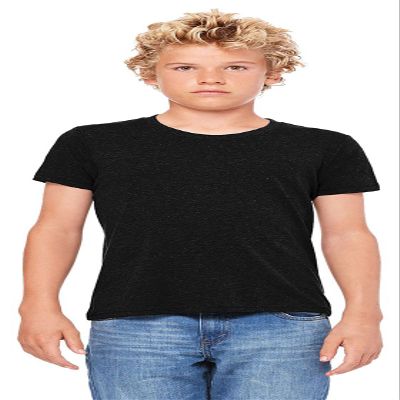 BELLA+CANVAS Youth CVC Jersey T-Shirt,Black Heather,XL